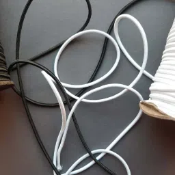 knottycord Elastic Thread and Cord White, Black Elastic image 5