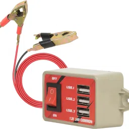 12 VOLT DC MOBILE CHARGER 3 USB PORT 3.2 A Bike Mobile Charger-image-45