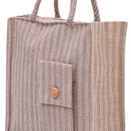 Jute Lining Front Pocket Grocery Bag with Handle|Medium|Brown Grocery Bag-image-39
