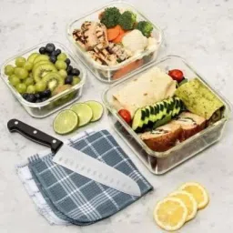 tyche enterprise Glass, Plastic Fridge Container - 1000 ml, 750 ml, 500 ml image 3