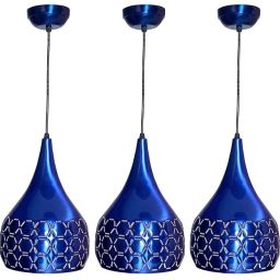 (PACK OF 3)Cutted Hanging Light Ceiling Pendant Lamp, 8inch, BLUE Hanging Lights (Pendant Lights) Lamp Shade-28