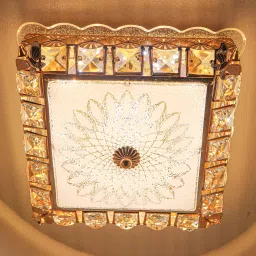 Elegant Crystal Flush Mount Ceiling Light - Square LED Ceiling Lamp for Bedroom Chandelier Ceiling Lamp-image-12
