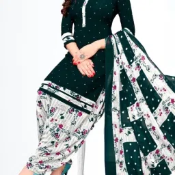 Unstitched Crepe Salwar Suit Material Printed-image-65