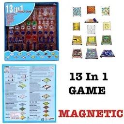 13 in 1 Family Board Game Including Chess, Snakes-Ladders and many more Board Game Accessories-image-46