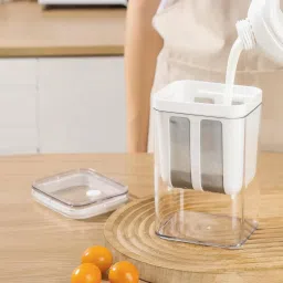 sshop Greek Yogurt & Curd Maker - 1100ml Fine Mesh Strainer with Lid | yoghurt Filter Yogurt Maker image 2