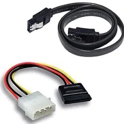 WiredCom Power Sharing Cable 0.2 m SATA III (Sata 3) Data Cable with Locking Latch + 4 Pin Molex to 15 Pin Power Cable-32
