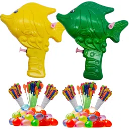 Small Mono Fish Pichkari for Kids Holi Party Fun(2 Pichkari + 6 Magic Balloon) Water Gun-image-81