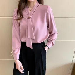 Casual Regular Sleeves Solid Women Pink Top-image-26