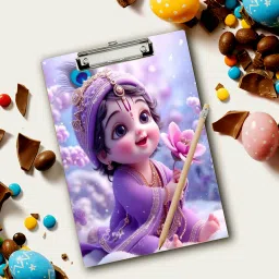 Cute Krishna Wooden MDF Exampad | Clipboard For Students. Size-10x14.5 inch.-picture-13