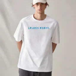 Men Printed Round Neck Pure Cotton White T-Shirt-image-54