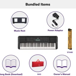 yamaha PSR-E283 With Blueberry KB-40 Red Bag and R-12IN Stand, Digital Portable Keyboard image 2