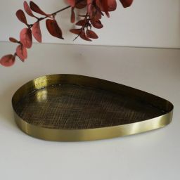 Priscilla Textured Gold & Black Bathroom Tray - Stylish Multi-purpose Tray-15