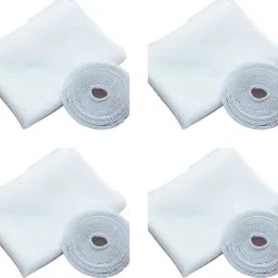 Window Net Mesh Screen for Protection from Mosquito, Insect, Bug, Fly etc. with with Hook and Look Tape for Installation. (Pack of 4) Insect Net-image-0