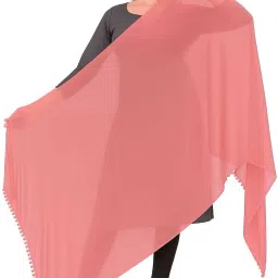 Chiffon Solid Peach Women Dupatta-image-83