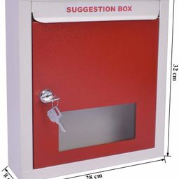 impulse All in 1 Multipurpose Letter Box/Complaint Box/Donation Box with Lock Table Top or Wall Mount (Red Ivory) Suggestion Box image 3
