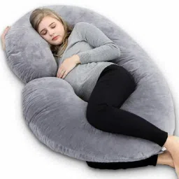 C SHAPE Polyester Fibre Solid Pregnancy Pillow Pack of 1-image-13