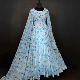 Printed Georgette Stitched Anarkali Gown-image-83