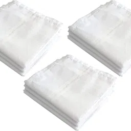 KUBER INDUSTRIES 100% Cotton Premium Collection HAndkerchiefs Hanky For Men, Set of 9 (White) ["White"] Handkerchief-image-24