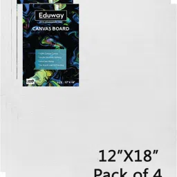 12X18 Inch Canvas Board, 100% Cotton Medium Grain Primed Canvas Board (Set of 4)-18