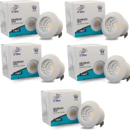 1 Watt Round LED Button-COB Warm White Focus Light for (Set 5) POP/ Recessed Ceiling Lamp-image-2