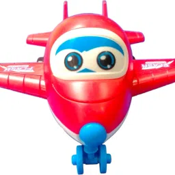 caught trendy Cute Character pull and push go back Transforming into Battle Aeroplane Toy image 4