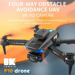 clubics 4k P10 Pro Foldable Remote Control Drone WIFI HD Dual Camera Visual Positioning Drone image 3