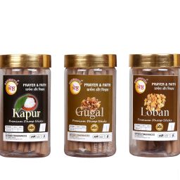PREMIUM DRY DHOOP STICKS (3X100GMS) JAR PACKING KAPUR, LOBAN, GUGAL-image-75