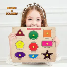 plus shine Geometric Shape Puzzle Board Sorting Game Stacking Blocks,Shape Matching Toys image 4