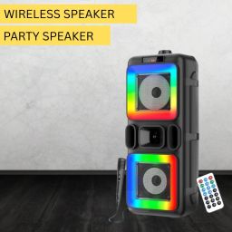 GUGGU Pushpa(PORTABLE BLUETOOTH PARTY SPEAKER) 3D Sound With Karaoke Mic/RGB LightH429 40 W Bluetooth Party Speaker-picture-3