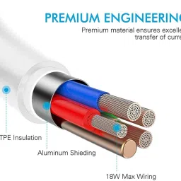 MAK Lightning Cable 2 A 1 m USB to Lightning Cable For Rapid Charging in iOS Devices image 3