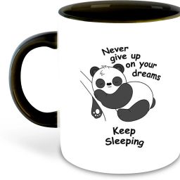 Panda theme Printed Black Ceramic Coffee Cup & - D18 Ceramic Coffee Mug-image-76