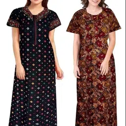 aakarshana creation Pack of 2 Women Nighty-picture-2