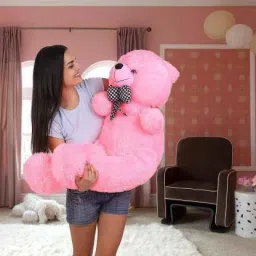 3 Feet Very Beautiful High Quality Huggable For Valentine & Birthday, Lovable Special Gift ( Approx 90.5 cm Pink Color ) - 90.5 cm (Pink) - 90.5 cm-image-42