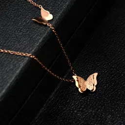 Express Your Feelings Collection 18K Rose Gold Plated Butterfly Pendant Copper Stainless Steel Pendant-image-80