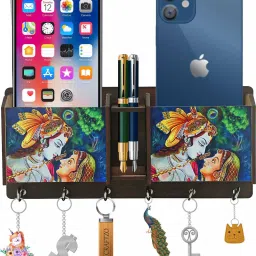 Radha Krishan Key Holder / Mobile Holder / Wall Decor Items / Home Decor Items/ Wood Key Holder-image-51