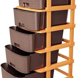5-Tier Plastic Storage Cabinet Modular Plastic Drawer for Home/Office/Hospital Plastic Kitchen Trolley-picture-16