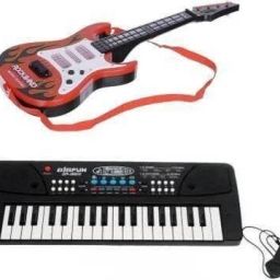 Combo of 37 Key Piano Keyboard Recording with rock band guitar-31