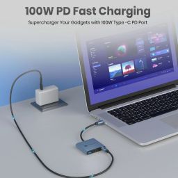 Portronics C-Konnect Plus USB C Multiport Hub with 4K HDMI, 100W Charging, USB 3.0 POR-2187 USB Hub image 4