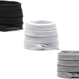 SHOESHINE Flat shoelace Hollow Thick (140cm) for casual shoes (Black, White, Grey) Shoe Lace-image-85