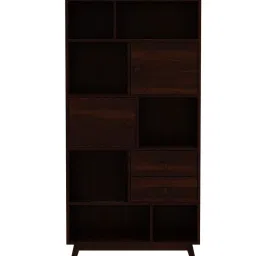 unitek furniture Multipurpose Sheesham ( Rosewood ) Solid Wood Semi-Open Book Shelf image 2