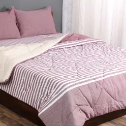 saral home Purple Geometric 210 TC Cotton (Set of 4) Double Bed Bedding Sets-picture-11