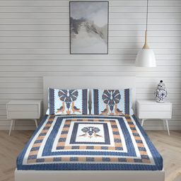 sj designer 160 TC Cotton King Printed Flat Bedsheet-picture-11