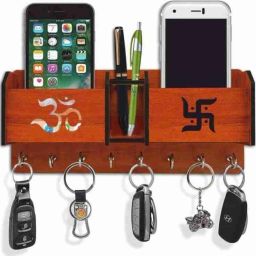 Om swastik multiuse Wood Key Holder-image-15