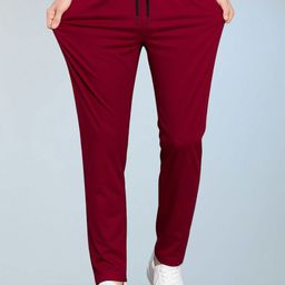 mastersahab Men Regular Fit Maroon Lycra Blend Trousers-picture-9