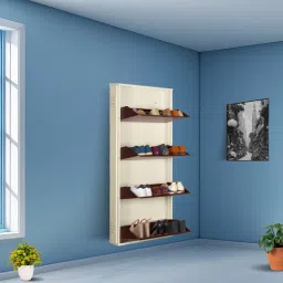 24 Inches wide Four Door Powder Coated Wall Mounted Metallic Ivory Coffee Metal, Metal, Metal Shoe Rack-image-22