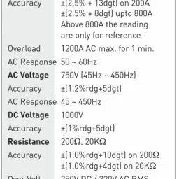 hty Meco DTT266 1000 AC Data Hold Audible Continuity Manual Ranging Clamp meter Digital Multimeter image 5
