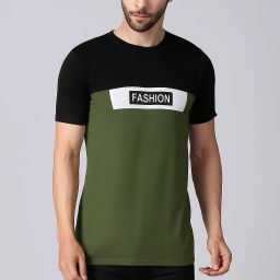 Men Printed Round Neck Cotton Blend Green T-Shirt-image-18