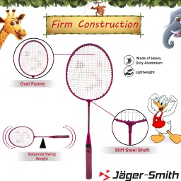 jager-smith PB-6000 Combo & Featherlite 2 Shuttle Kids Badminton Kit image 3