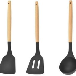 pbkn Wooden, Silicone Serving Spoon Set-picture-24