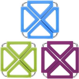 ZEZKA40EZKA38EZKA39LY18M Heat Resistant Expendable Silicone Trivet Mats With Stainless Steel Frame Trivet-15